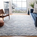 6 ft x 9 ft Ivory & Navy Tulum Area Rug - Moroccan Boho Style