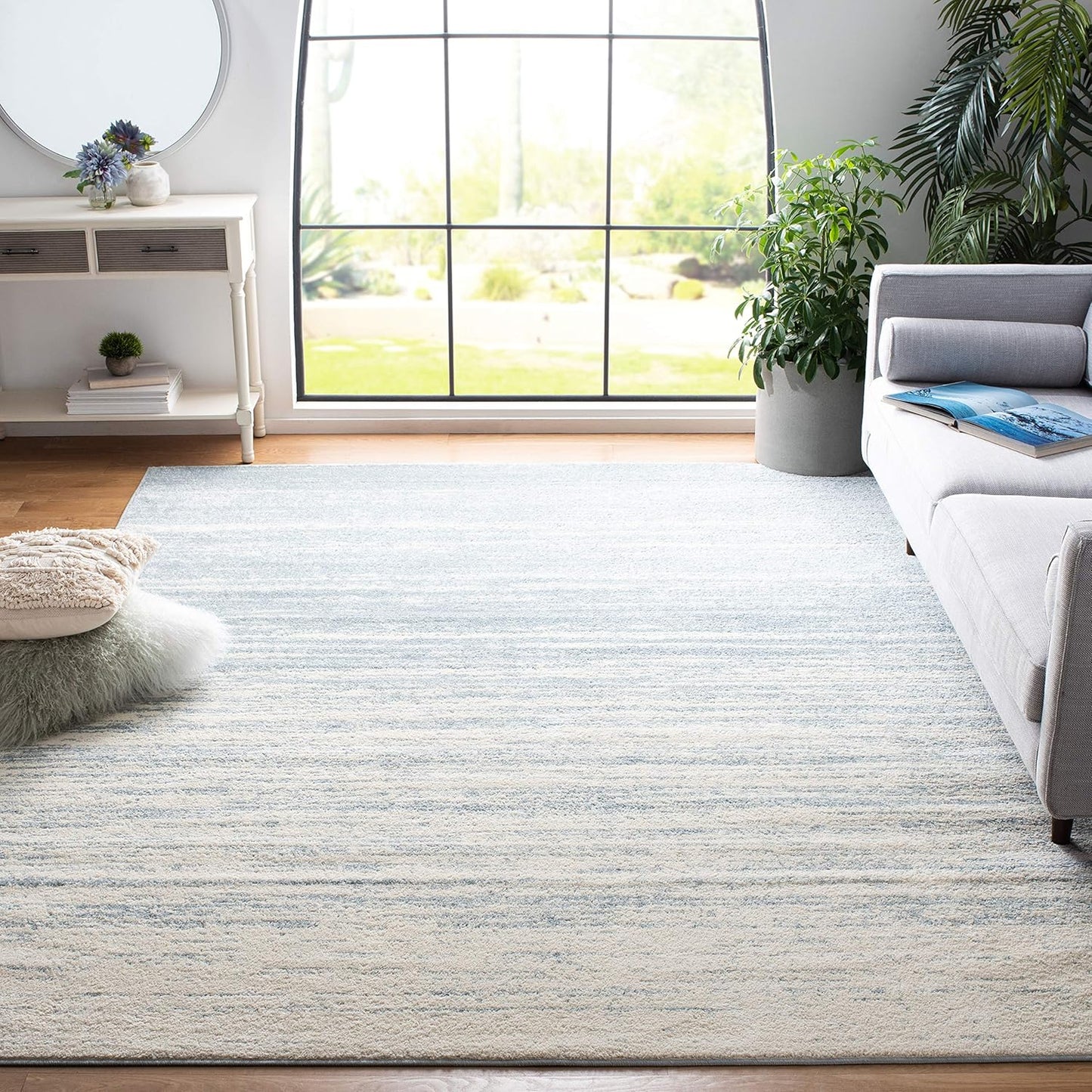 SAFAVIEH Adirondack Collection Area Rug - Modern Slate & Cream