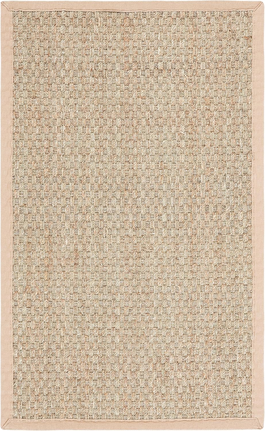 Natural Fiber Area Rug 3x5 - Seagrass Basketweave Pattern