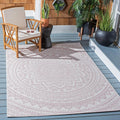 Courtyard 2ft 7in x 5ft Ivory/Soft Pink Outdoor Area Rug - Durable