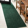 Haze Solid Low-Pile Emerald Runner Rug 2x12 - Durable, Pet-Friendly