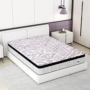 Teoanns Queen Mattress 12 Inch Memory Foam Hybrid for Comfort