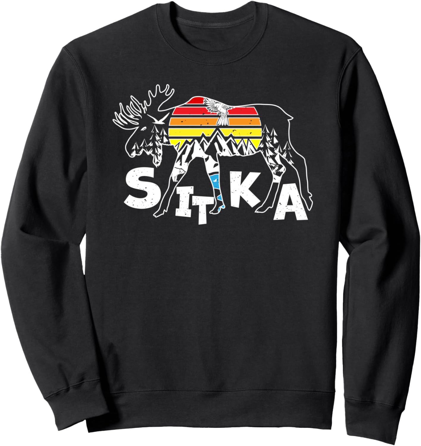 Wilderness Moose Art Sweatshirt - Sitka Alaska