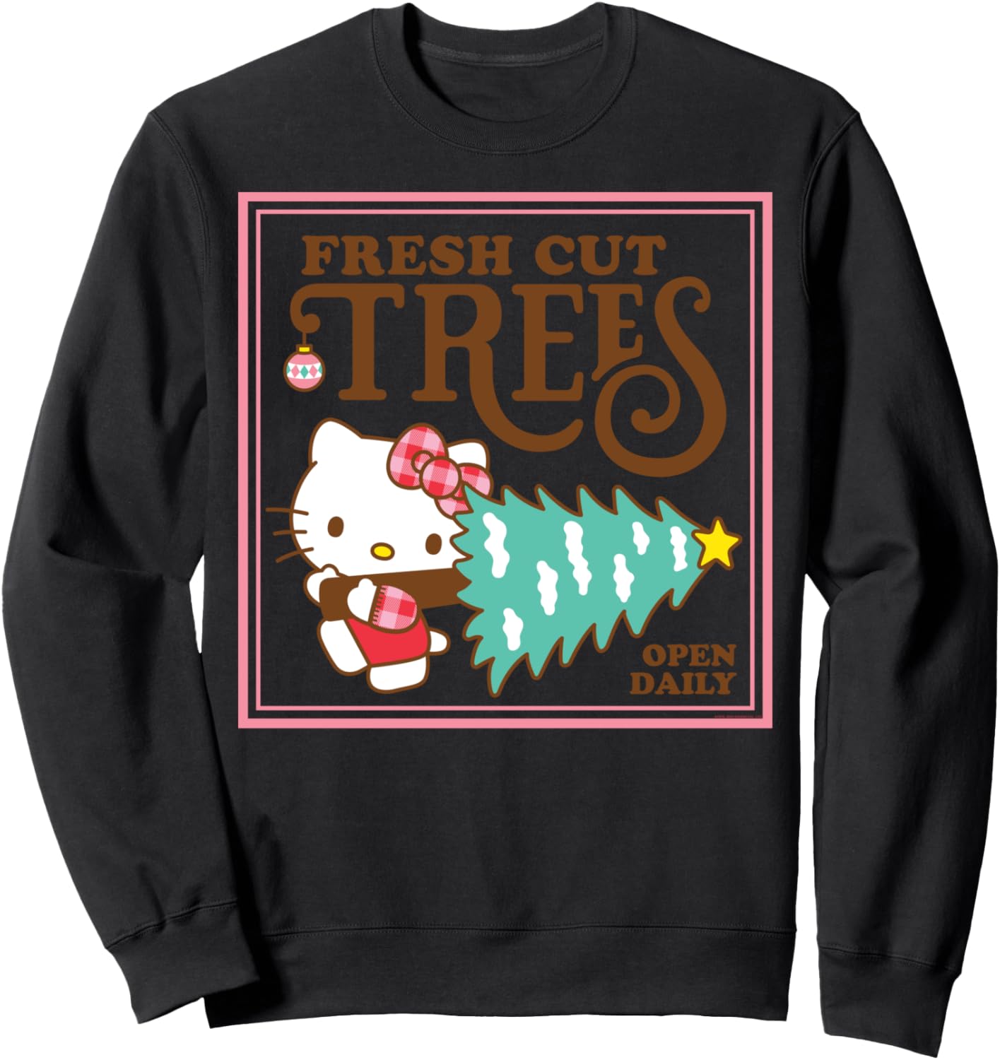 Hello Kitty Fresh Cut Christmas Trees Sweatshirt for Holiday Cheer