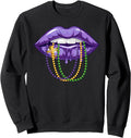 Mardi Gras Sweatshirt: Sexy Lips Queen Costume
