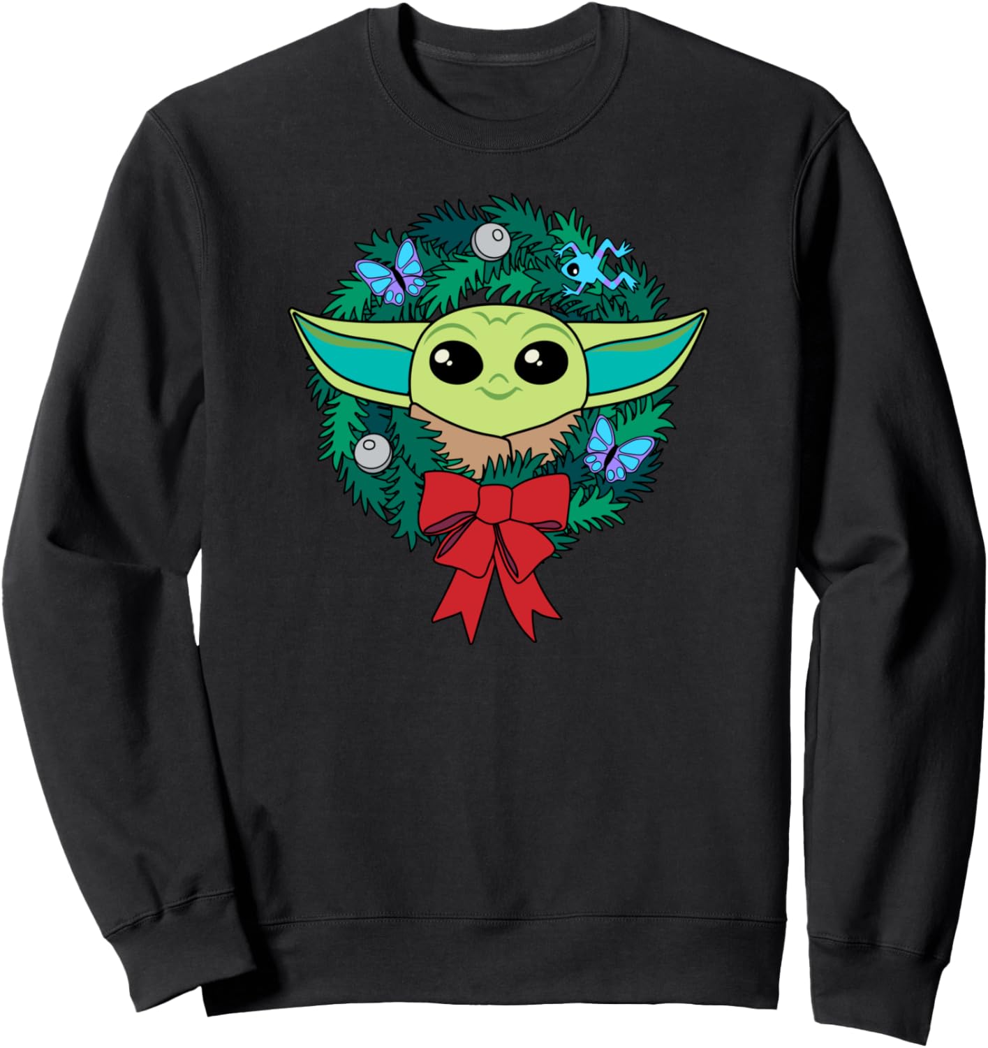 Mandalorian Grogu Holiday Christmas Wreath Sweatshirt Review