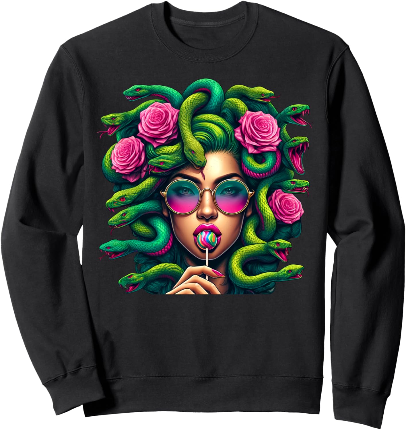 Hippie Medusa Psychedelic Sweatshirt - Mythical Style