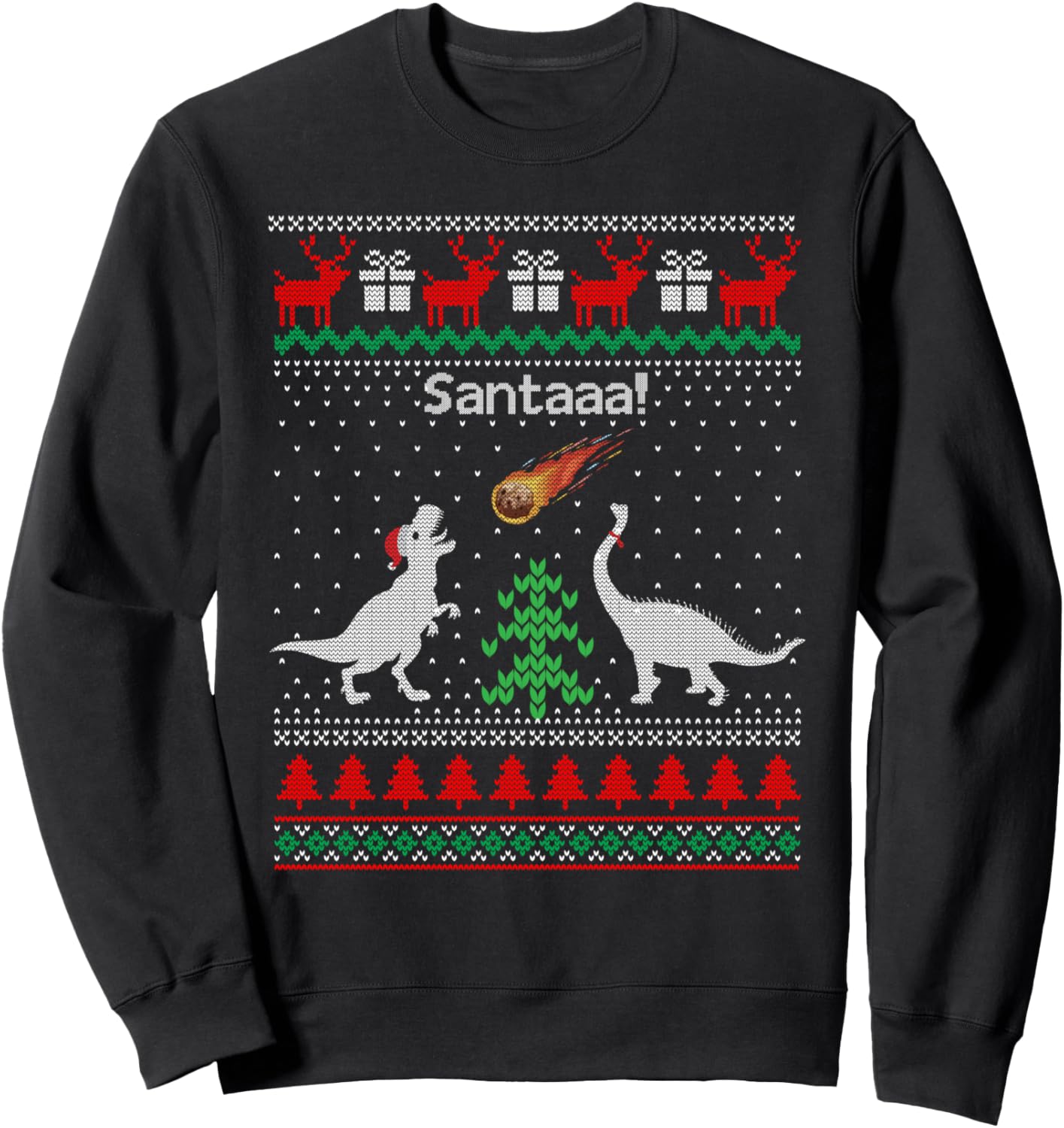 Dino Santa Ugly Christmas Sweater by ShirtZilla