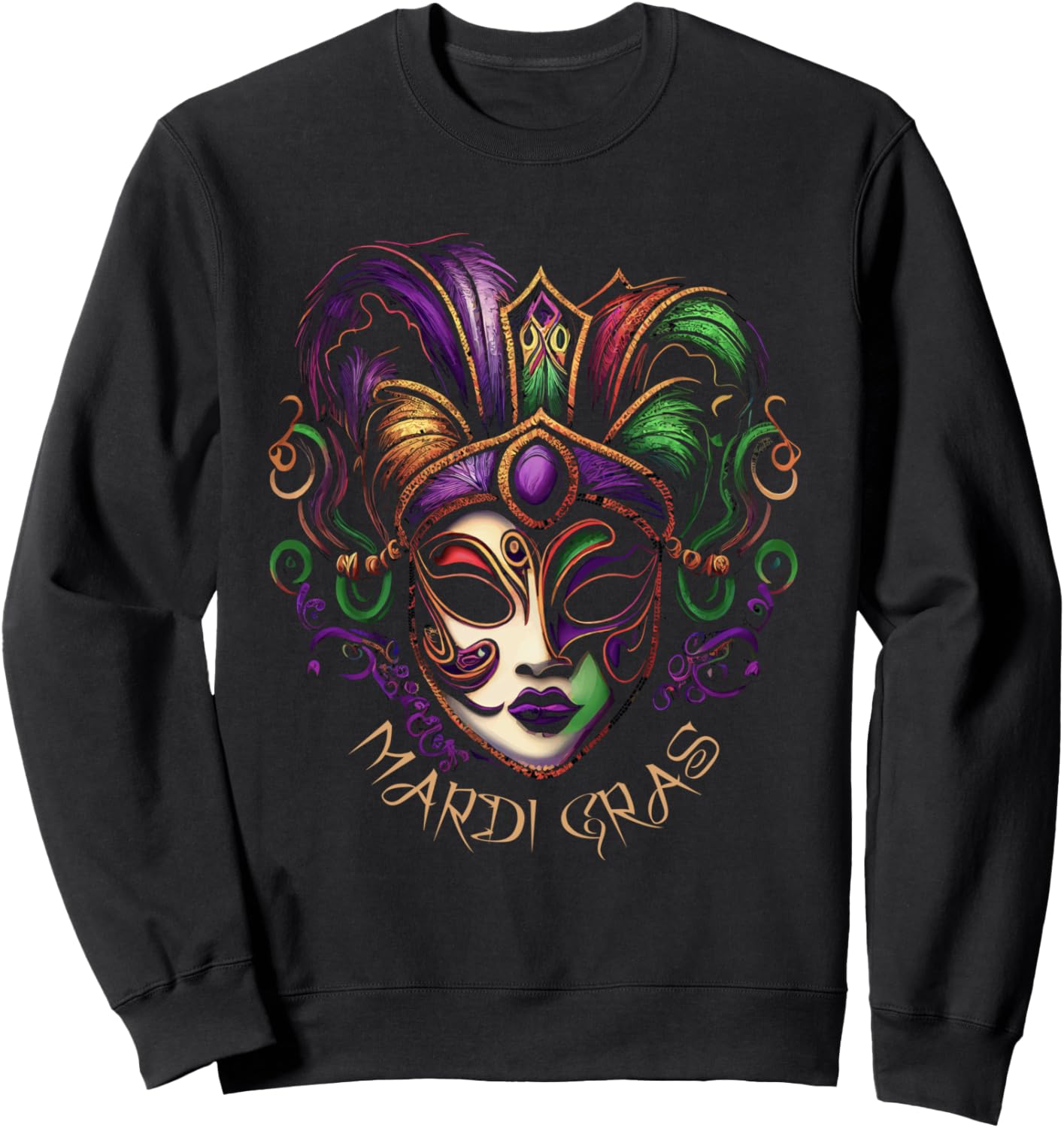 Mardi Gras Mask Sweatshirt - Vintage Style!
