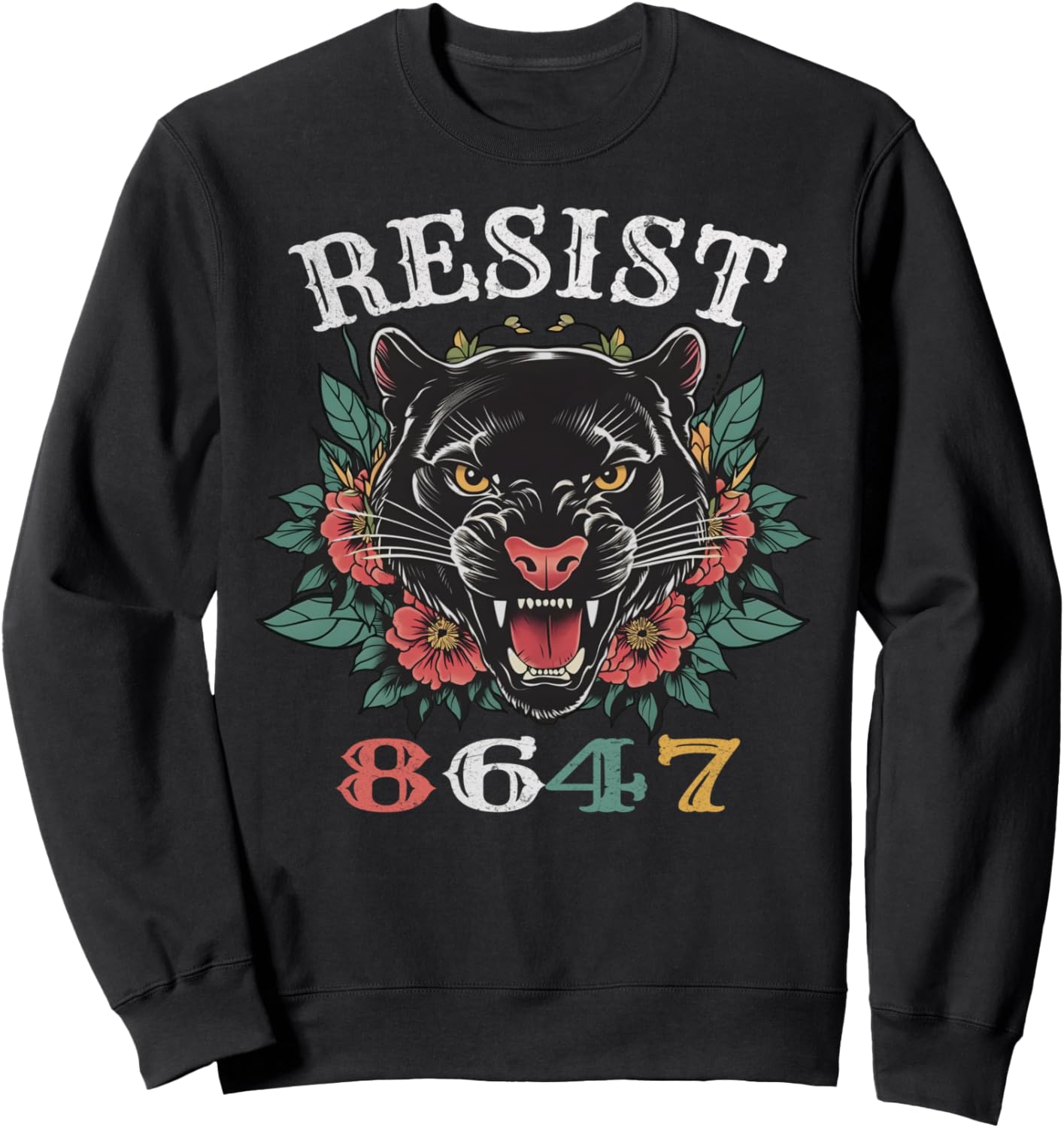 Floral Resist Sweatshirt | Anti Trump 8647 Design
