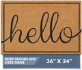 Natural Coco Coir Heavy Duty Backing Doormat 24x36 - Hello