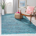 SAFAVIEH Rag Rug Collection Area Rug - 8 ft Square Blue & Multi