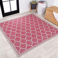 Moroccan Trellis Indoor Outdoor Square Rug 5x5 - Durable Patio Rug
