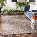 Courtyard 4 ft x 5 ft7 in Brown Ivory Outdoor Waterproof Rug - Durable