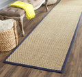 Natural Fiber Basketweave Runner Rug 2ft 6in x 10ft - Seagrass & Blue