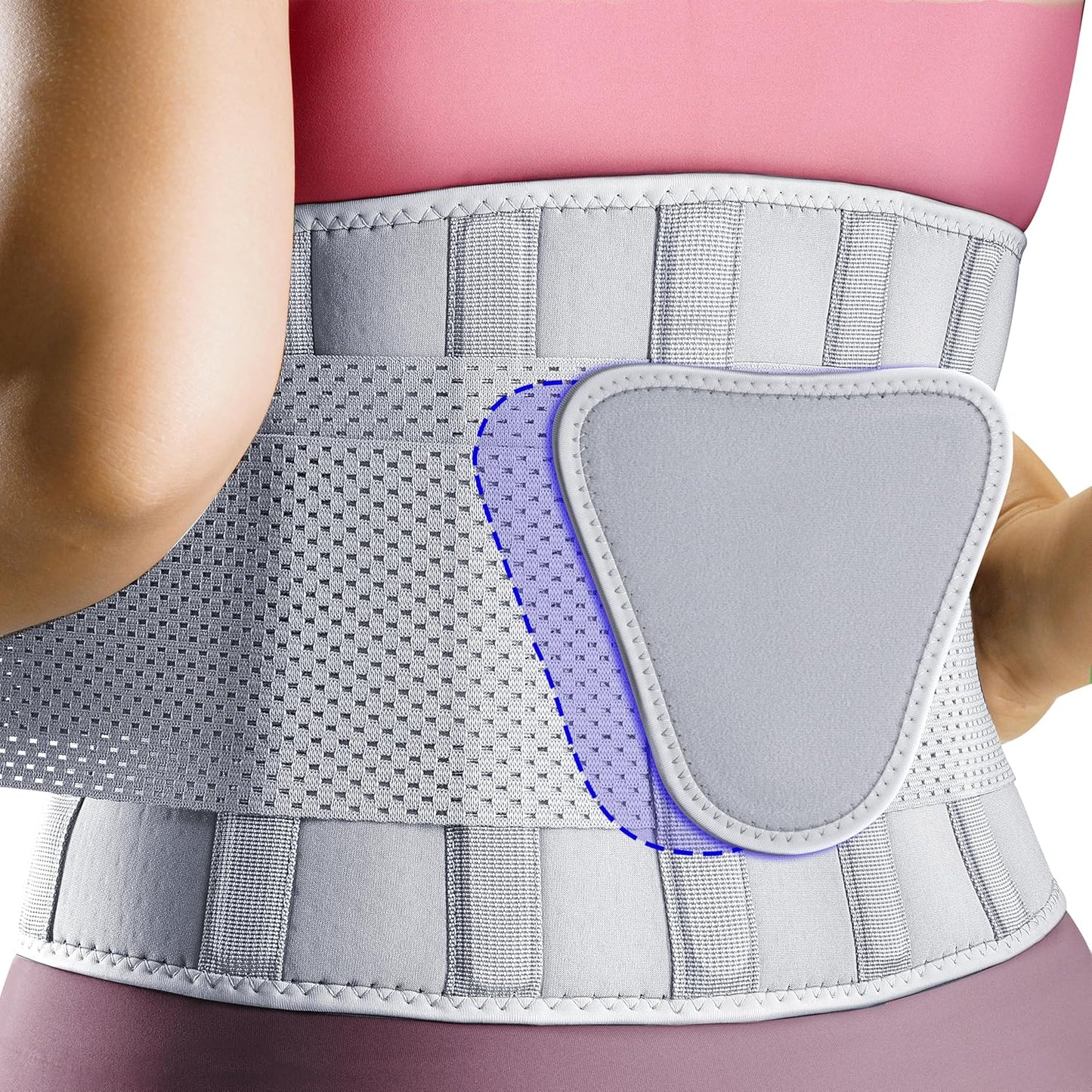 FEATOL Back Brace for Lower Back Pain Relief and Support