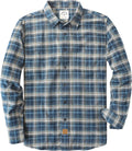 Dubinik Flannel Shirt for Men Plaid Button Down Long Sleeve - Cozy it