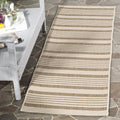Courtyard 2ft 3in x 10ft Brown/Bone Stripe Runner - Durable Outdoor