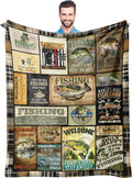 Fishing Blanket Bass Throw Blanket for Anglers - Cozy Lightweight