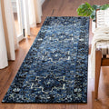 Vintage Hamadan Runner Rug 2ft3ft x 12ft - Blue & Grey Runner