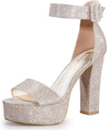 IDIFU IN5 Sabrina Platform Chunky High Heels - Stable 5in Platform