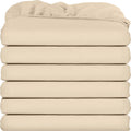 Queen Fitted Sheets Bulk Pack of 6 - Beige Deep Pocket Fitted Sheets