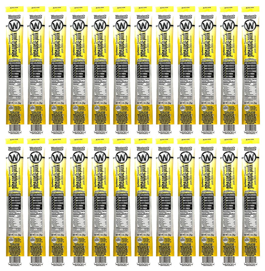 Barbeque & Pineapple Pork Jerky Sticks - 24 Individually Wrapped
