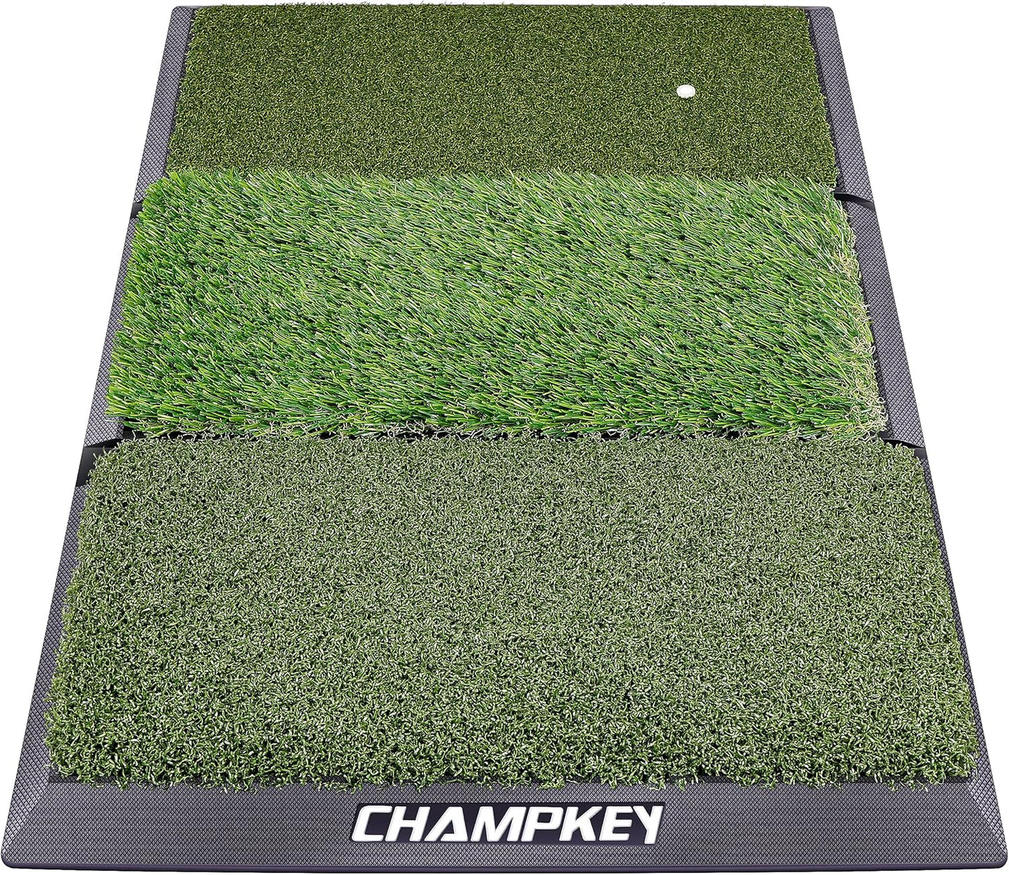CHAMPKEY Heavy Duty Golf Practice Mat | Tri-Turf for Indoor/Outdoor