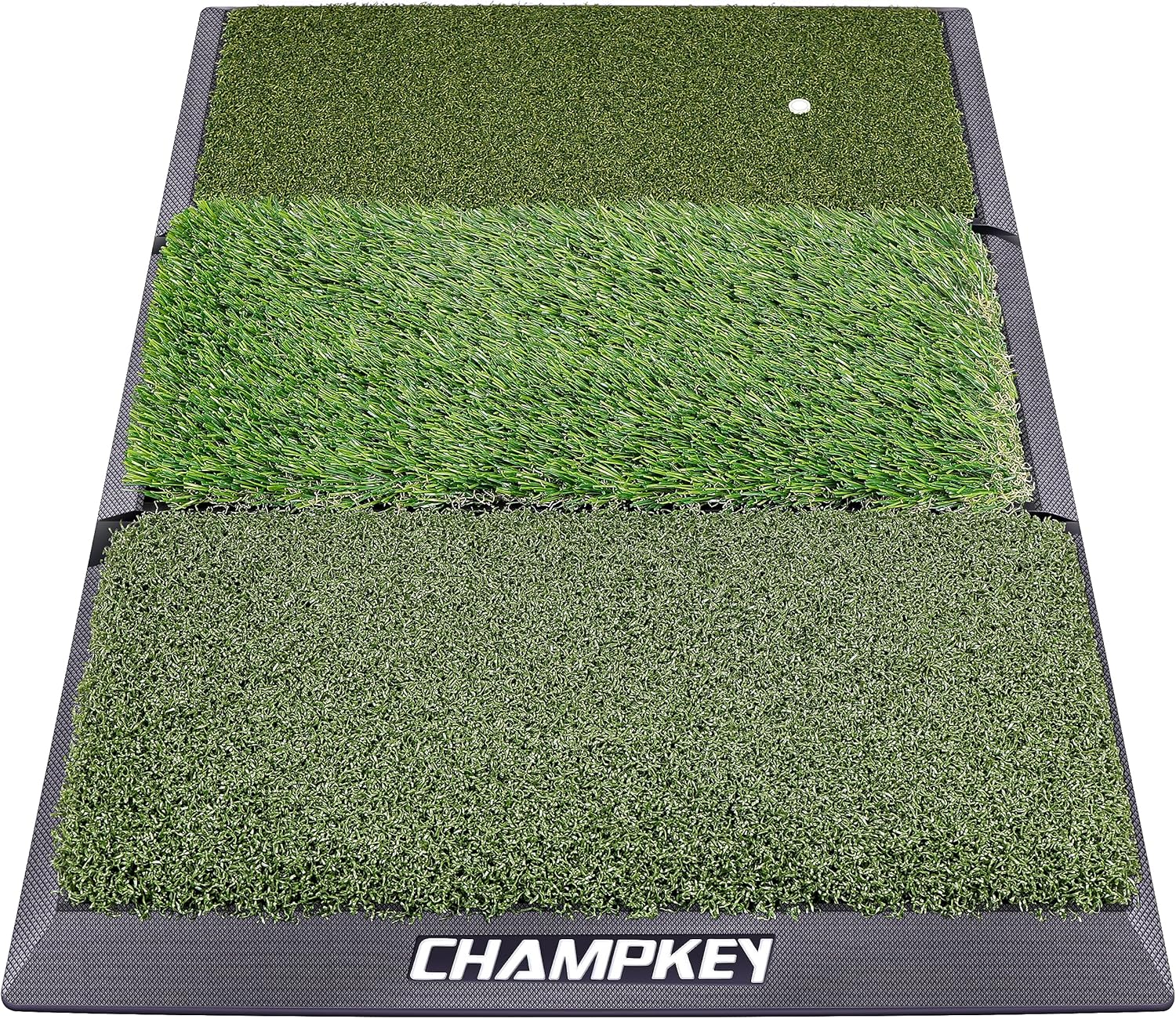CHAMPKEY Heavy Duty Golf Practice Mat | Tri-Turf for Indoor/Outdoor