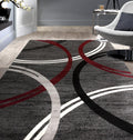 Rugshop Modern Wavy Circles Design Non-Shedding Area Rug