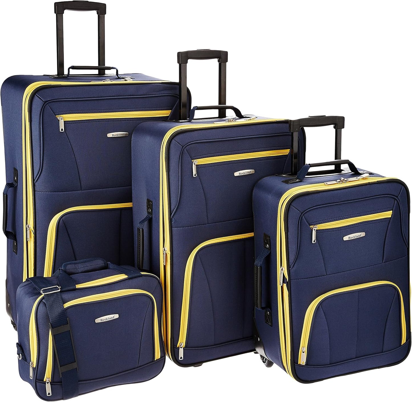 Rockland Journey Softside Luggage Set: Expandable 4-Piece Navy