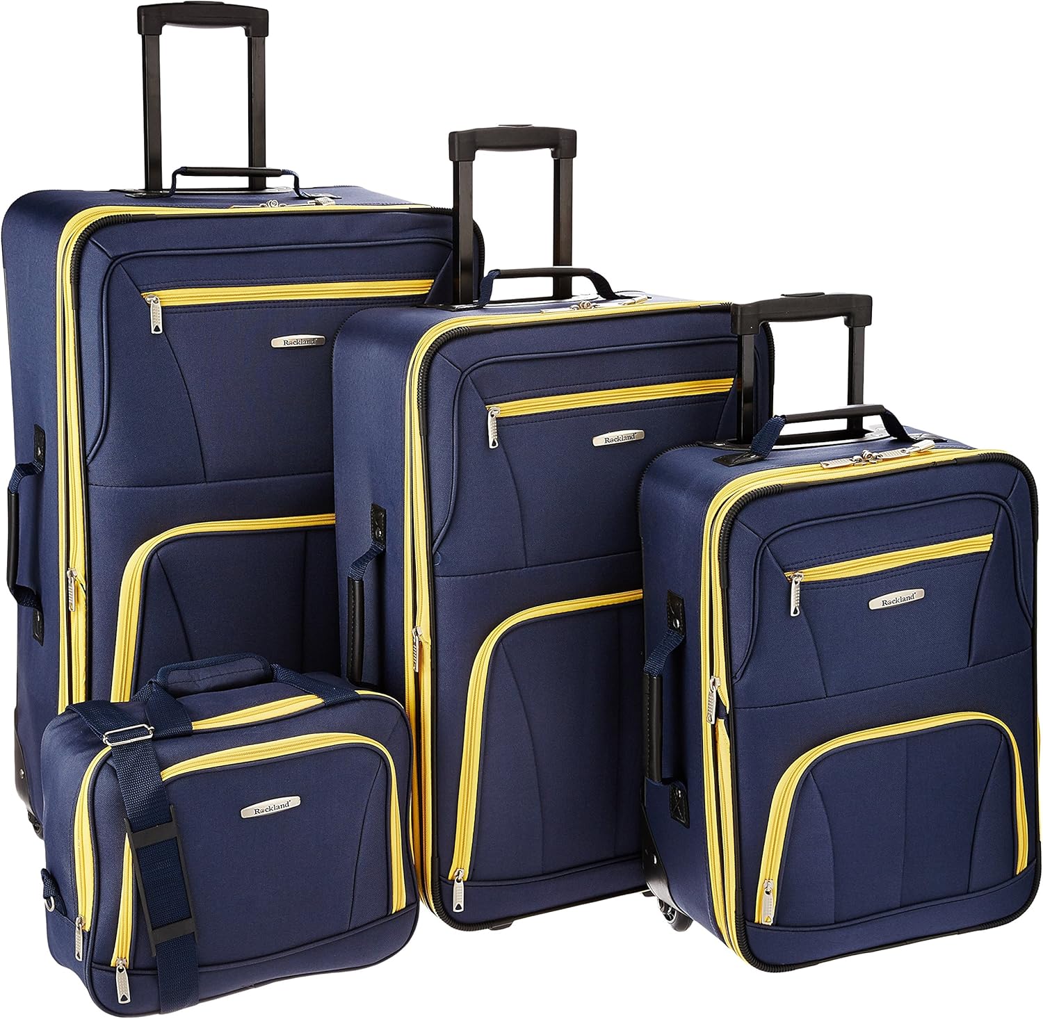 Rockland Journey Softside Luggage Set: Expandable 4-Piece Navy