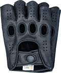 Riparo Fingerless Leather Gloves for Men - Riding Comfort and Grip