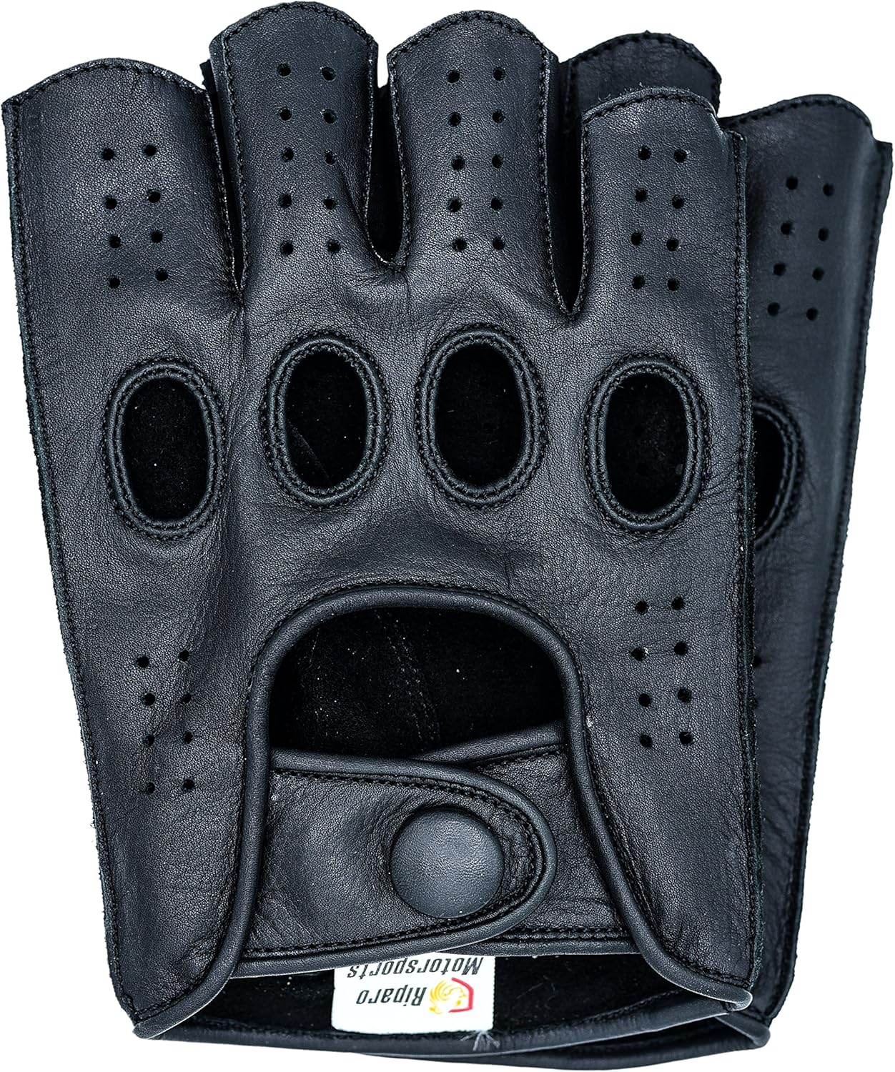 Riparo Fingerless Leather Gloves for Men - Perfect for Riding