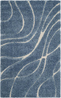 SAFAVIEH Florida Shag Collection Accent Rug - Light Blue & Cream
