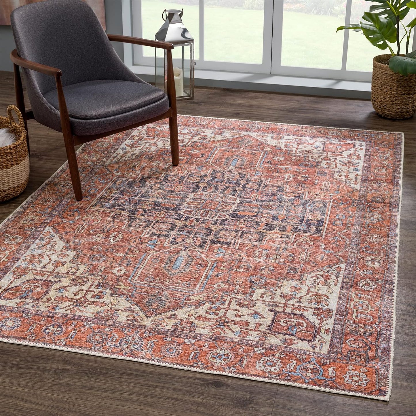 Bloom Rugs Washable 9ft x 12ft Traditional Area Rug for Home