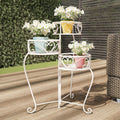 3-Tier Folding Wrought Iron Plant Stand for Home and Garden