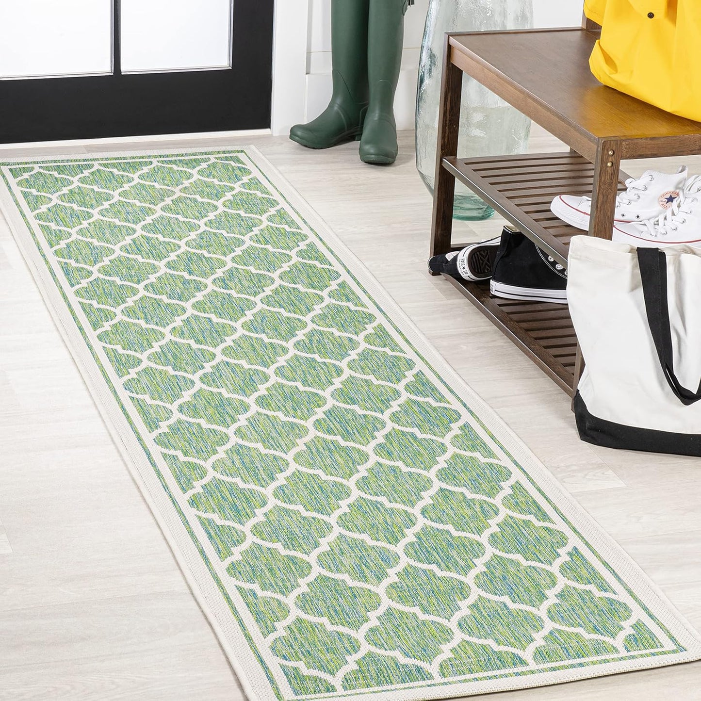 JONATHAN Y Moroccan Trellis Indoor Outdoor Runner Rug 2X10