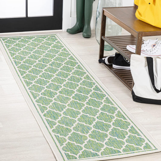 JONATHAN Y Moroccan Trellis Indoor Outdoor Runner Rug 2X10
