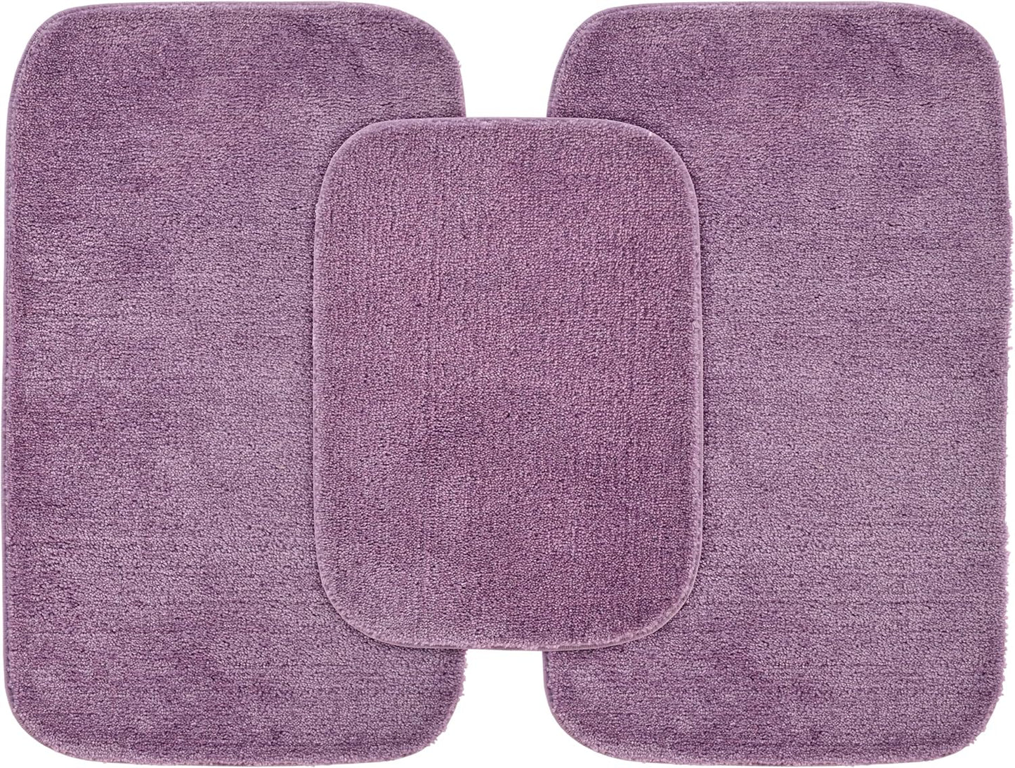 Garland Rug Traditional Nylon Washable Purple Bath Rugs Set
