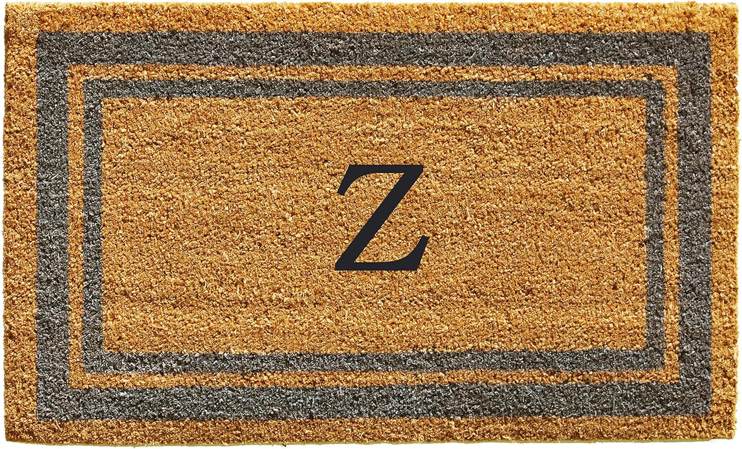 Calloway Mills Monogram Doormat with Periwinkle Border