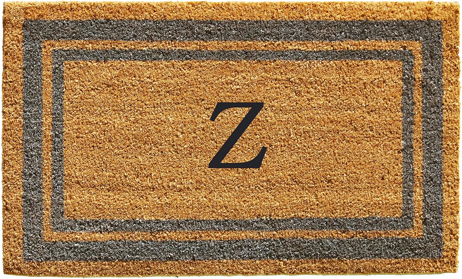 Calloway Mills Monogram Doormat with Periwinkle Border