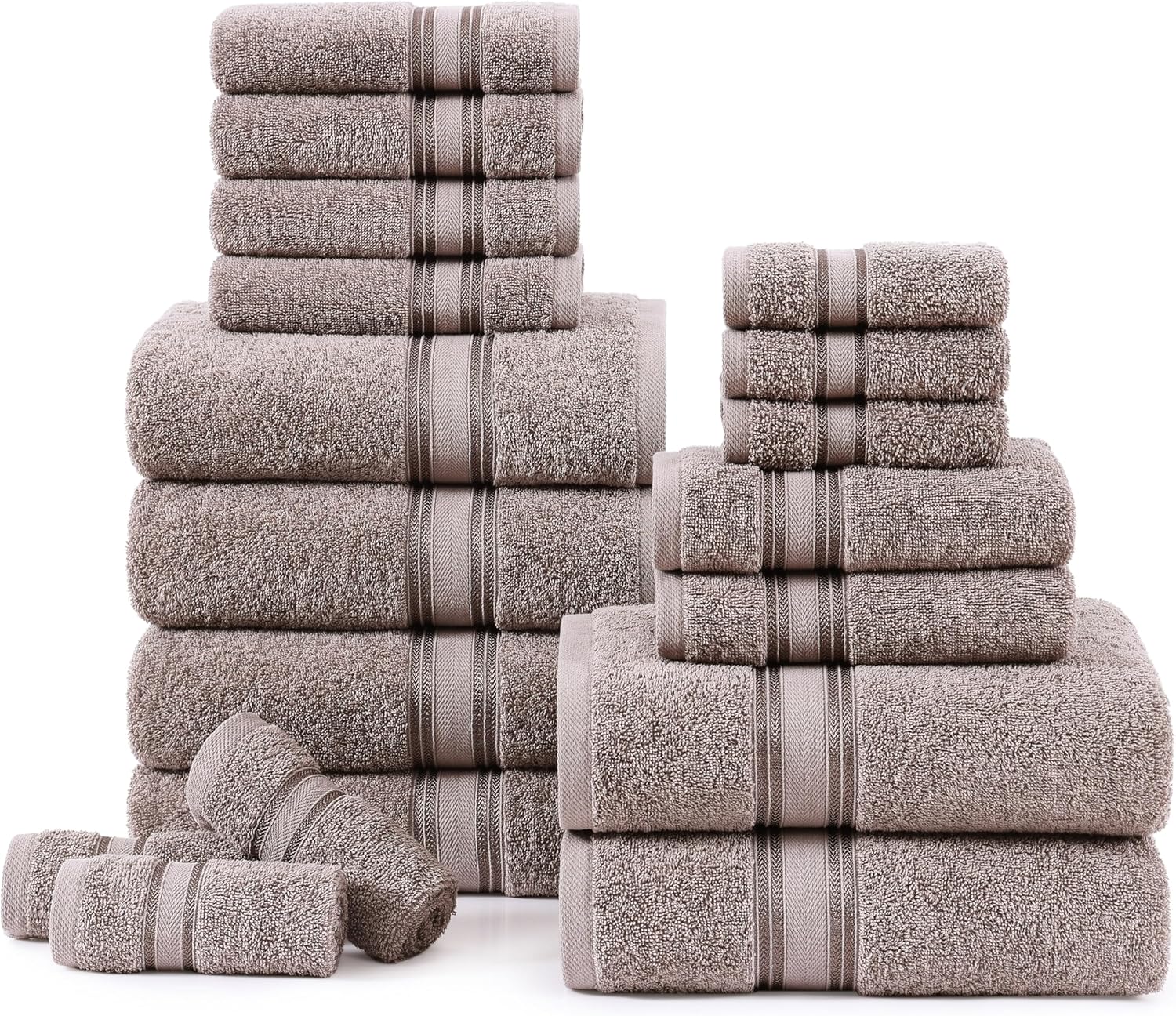 Lane Linen 100% Cotton Towel Set - Luxurious 18-Piece Collection