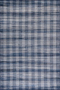 Denim Plaid Blue Machine Washable Rug, 6 X 9 Feet for Home