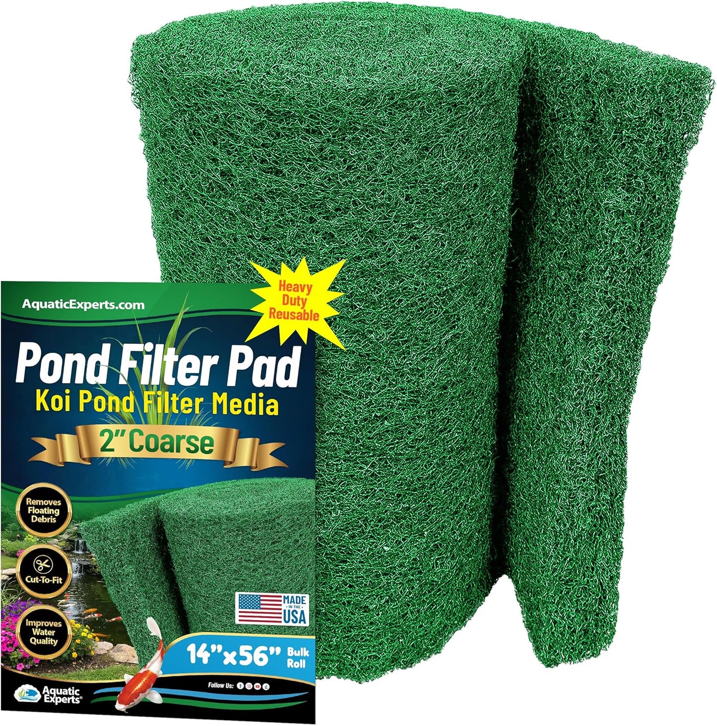 Aquatic Experts Green COARSE Pond Filter Pad for Koi Ponds