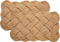 Natural Jute Rope Woven Doormat Set of 2 - Beachy Entryway Mats
