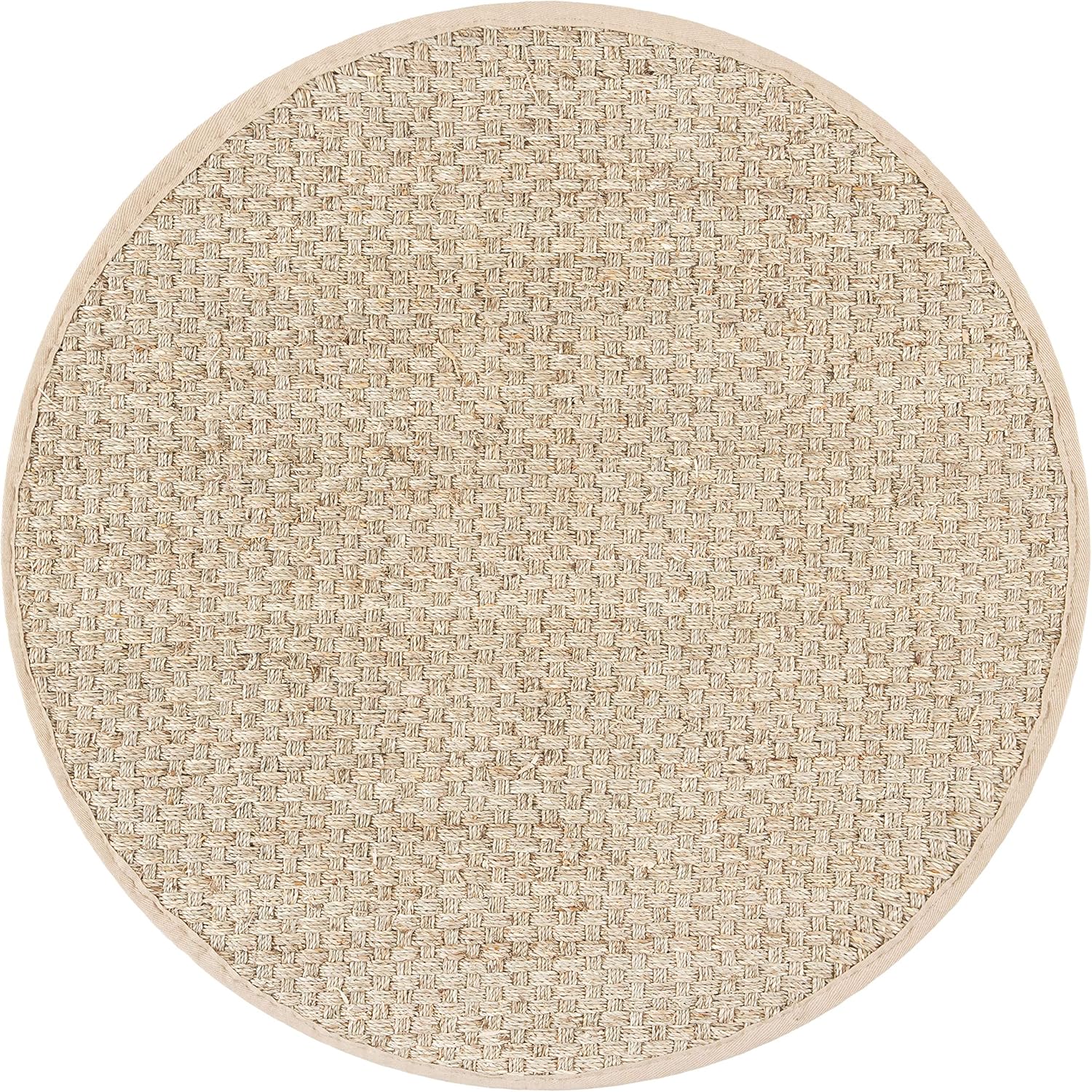 Natural Fiber Area Rug 3ft Round - Seagrass Basketweave Design