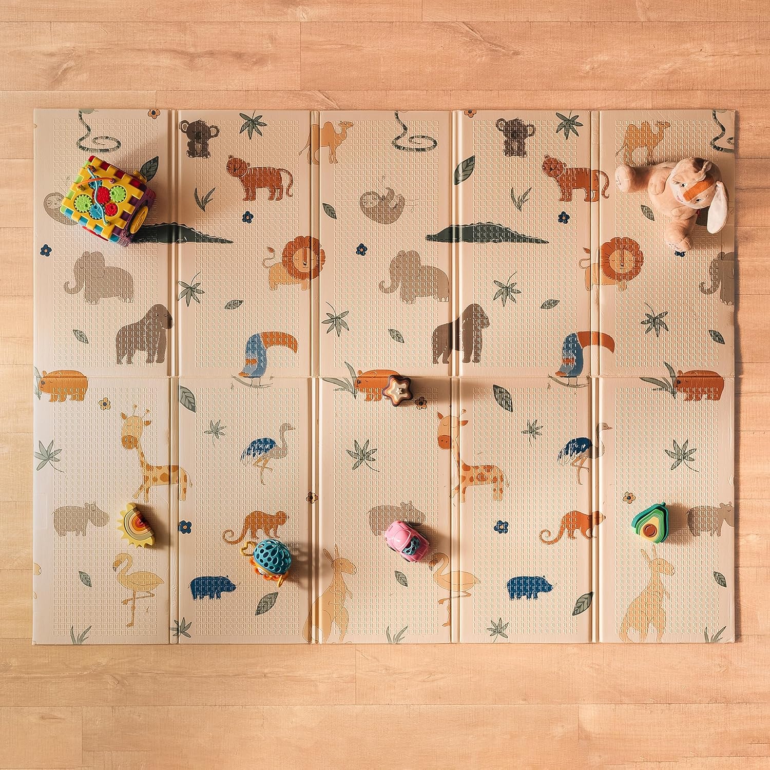 Nuby Reversible Baby Floor Mat - Portable Safari Fun