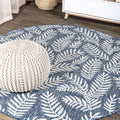 JONATHAN Y Palm Frond Indoor Outdoor Round Area Rug 5 Ft