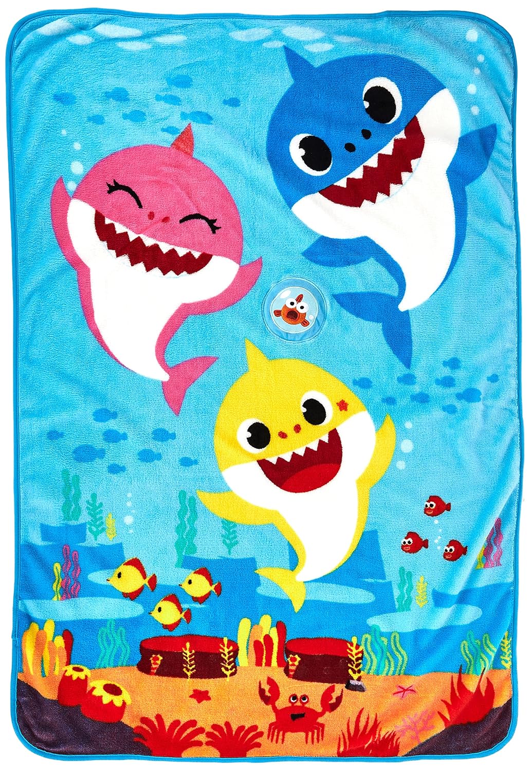Baby Shark Musical Plush Throw - Cozy Toddler Blanket